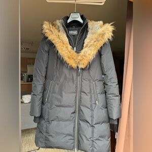 Mackage TRISH Black Puffer Coat with Fur Trim